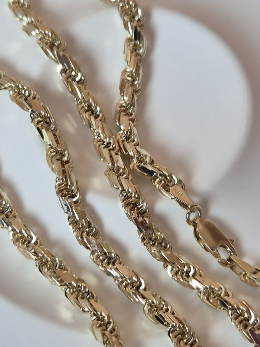 Złoty łańcuszek męski kordel diamentowany 60 cm p. 585