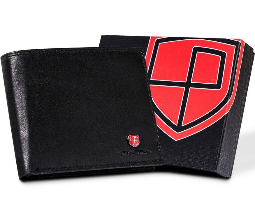 skórzany portfel męski z zabezpieczeniem rfid protect - peterson