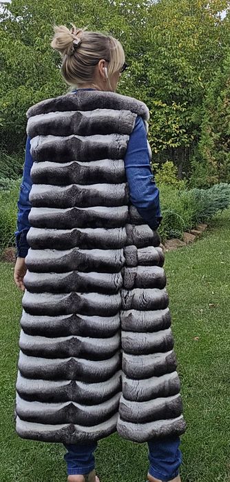 Шуба жилет 120 см Casiani шиншила шиншилла не норка норковий