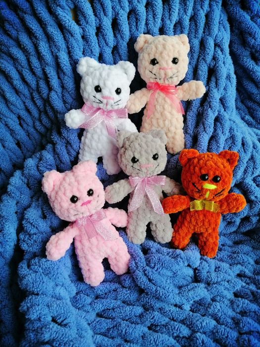Іграшка котик, кошечка мягкая игрушка, вязаный котенок, киця, мишка