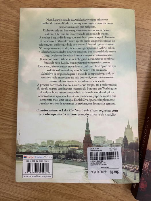 Conjunto de 6 livros de Daniel Silva: A Outra Mulher, O Confessor, O Assassino Inglês, A Rapariga Nova, Príncipe de Fogo