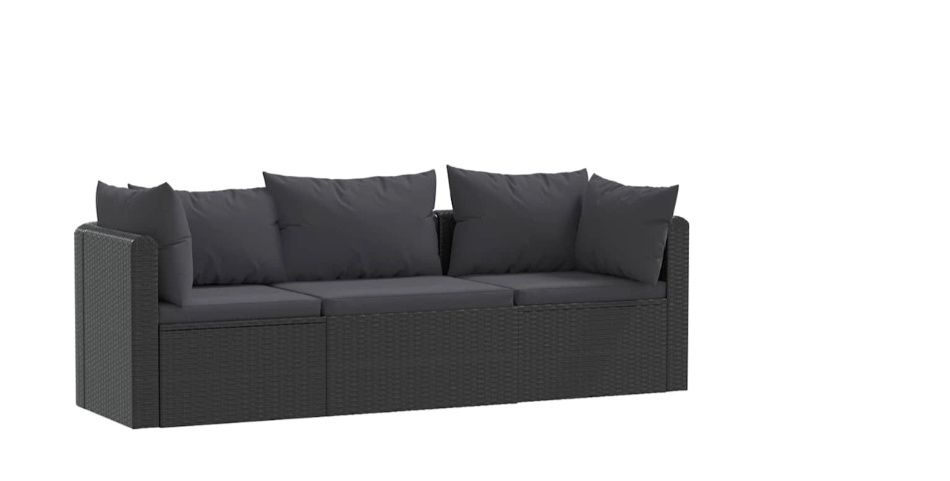 Conjunto 3 sofás de jardim c/ almofadões