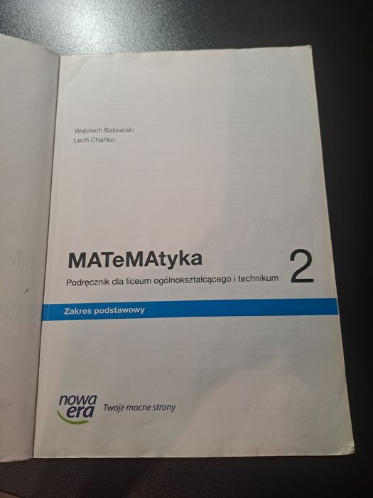 Matematyka 2 zakres podstawowy , nowa era