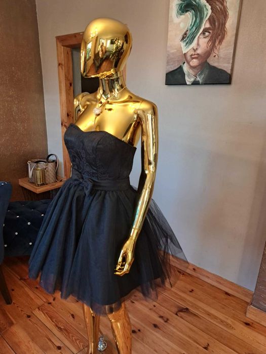 Wyprzedaż!Sukienka pin-up czarna R38. Polski producent!