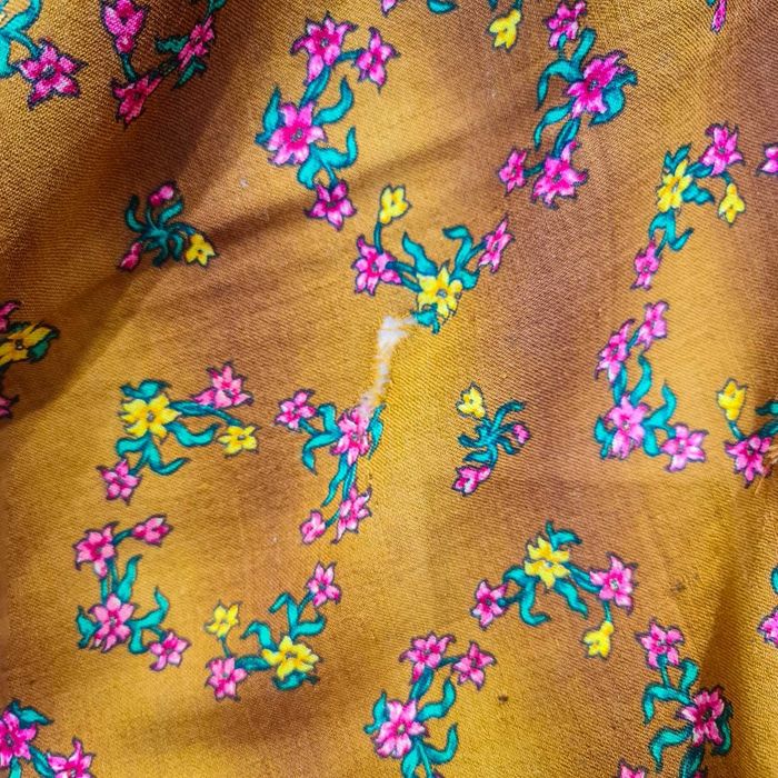 Lenço Cachené de Lã Antigo 98x92cm – Azul Marinho /Castanho