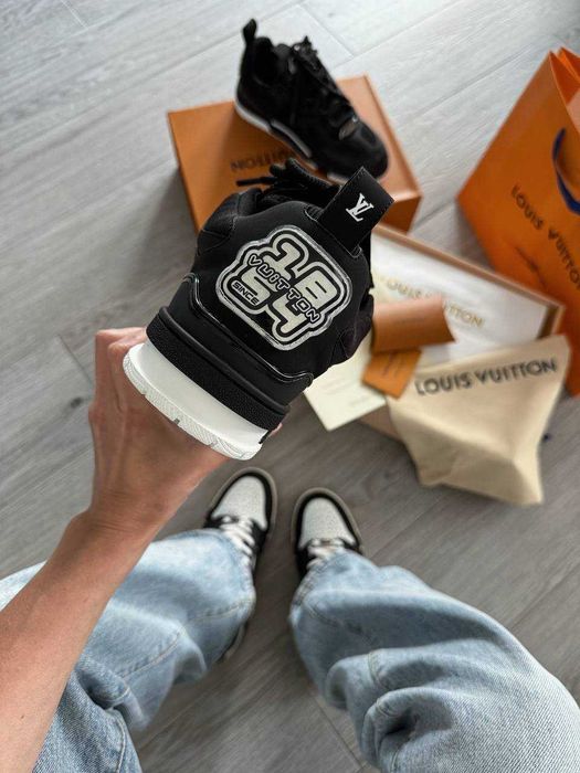 Кросівки Louis Vuitton Trainer Skate Sneaker Black White Premium