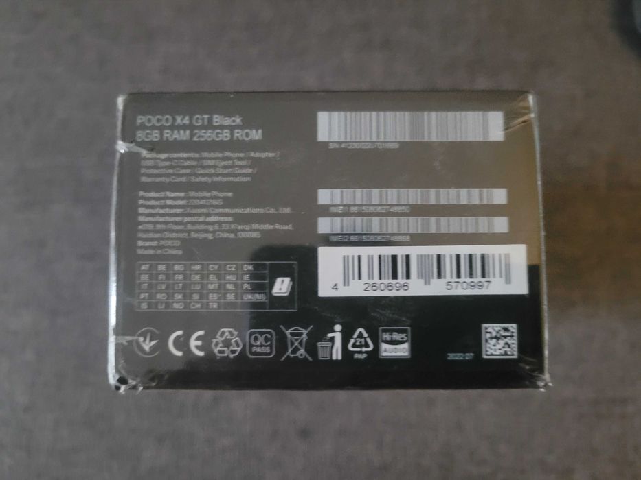 Smartfon POCO X4 GT 8/256GB Czarny