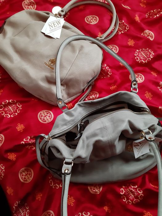 Tsarinni torebka skóra naturalna beżowa made in Italy piękna prezent