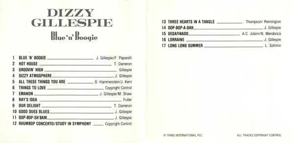 Dizzy Gillespie - CD - Blue 'n' boogie