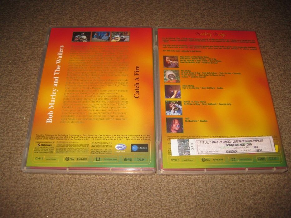 2 DVDs Musicais do Bob Marley "History, Tribute & Music" com Box!