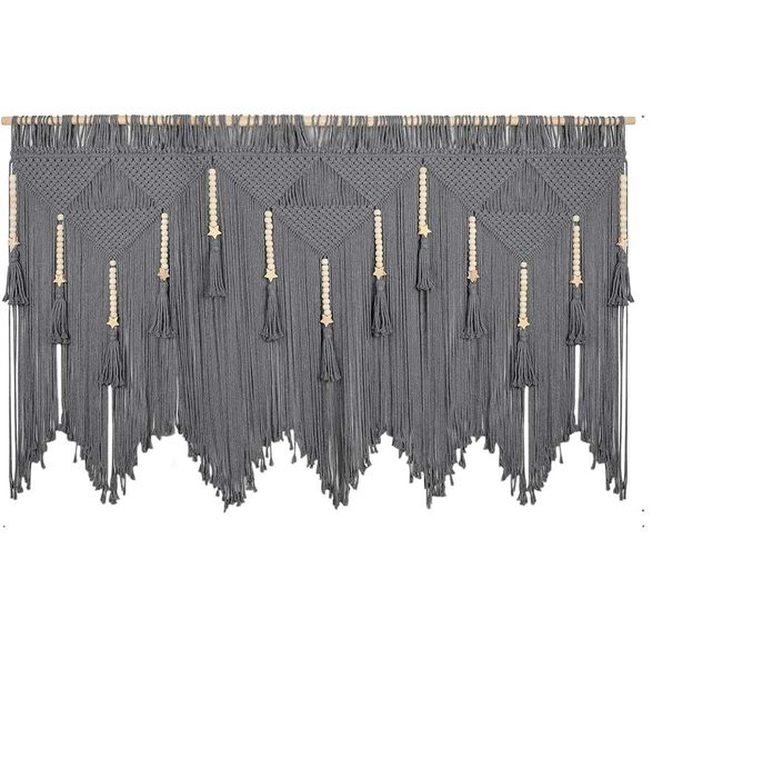 Makrama ścienna wisząca duża dekoracja Boho 167 cm × 112 cm HOLAVIDA