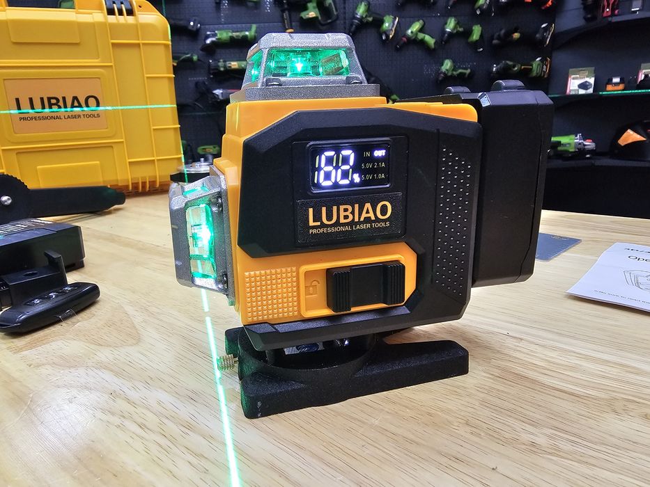 Лазерный уровень Lubiao 4D MaxPro 2шт Акб по 3600Ah Точный +Гарантия