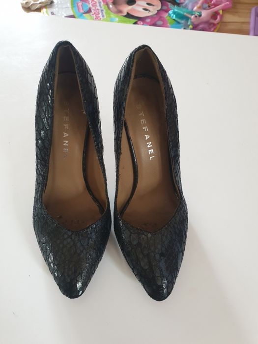 stefanel 38 skórzane czółenka szpilki skóra