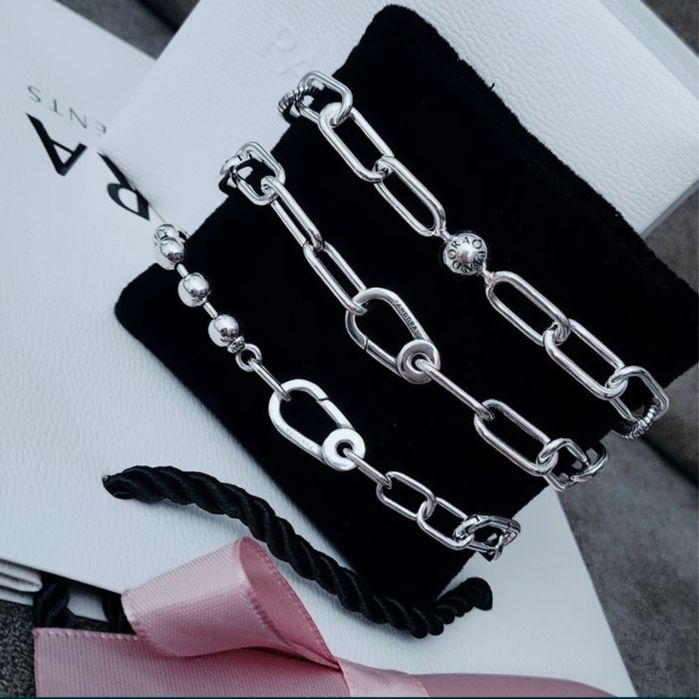 Жіночий срібний браслет пандора pandora me сріьло 935 розмір 17-21