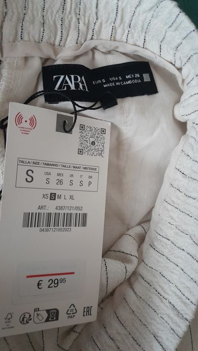 ZARA штани із сумішевого льону  S