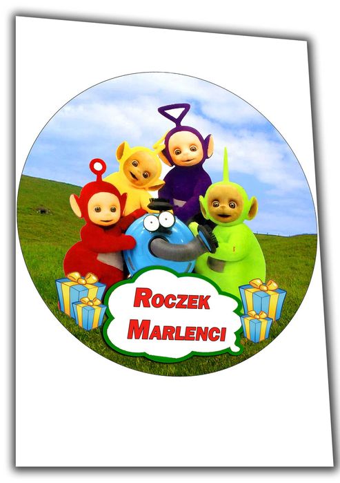 Wafel/Opłatek na tort gruby z połyskiem Teletubisie