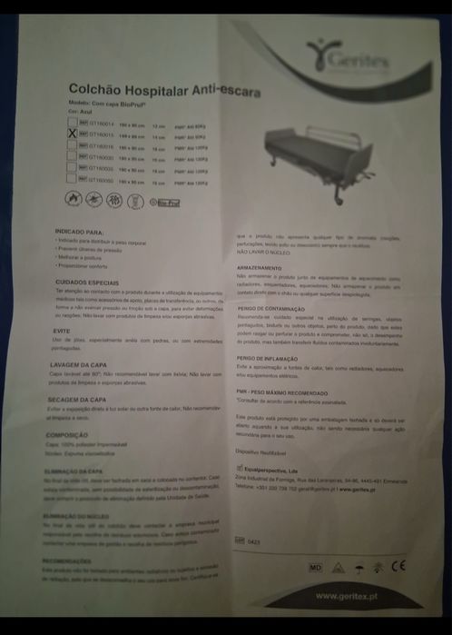 Cama articulada com colchão e comando