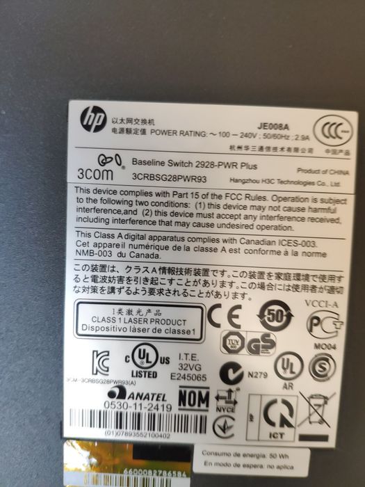Switch HP POE de 24 portas a 1gbps