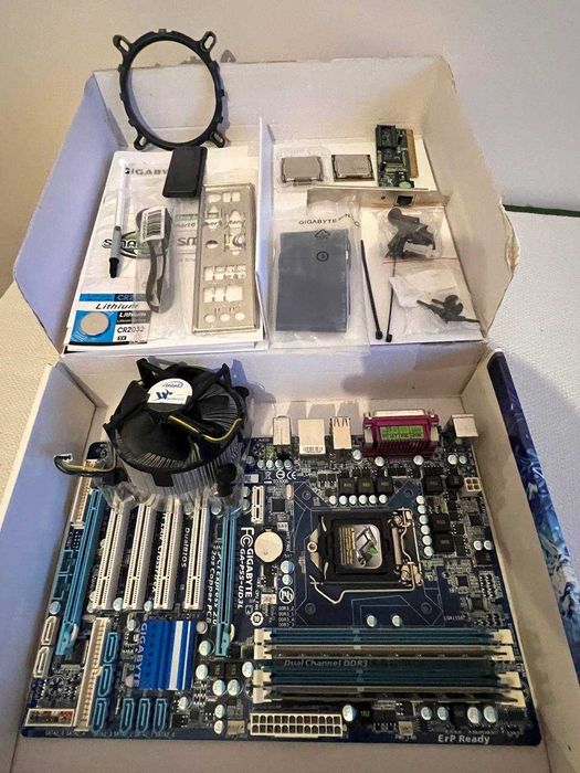 GIGABYTE GA-P55-UD3L + x3430 + i3 550 + 4Gb 2x2 + box cooler s1156