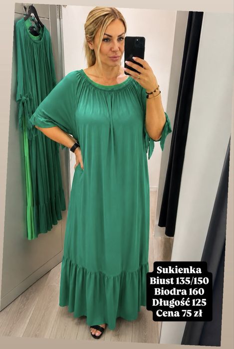 Sukienka hiszpanka zielona biust 135