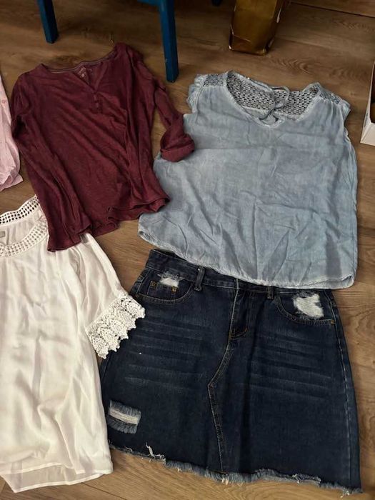 Paka ubrań letnich S/M bardzo dobry stan Zara Szachownica Esmara i inne