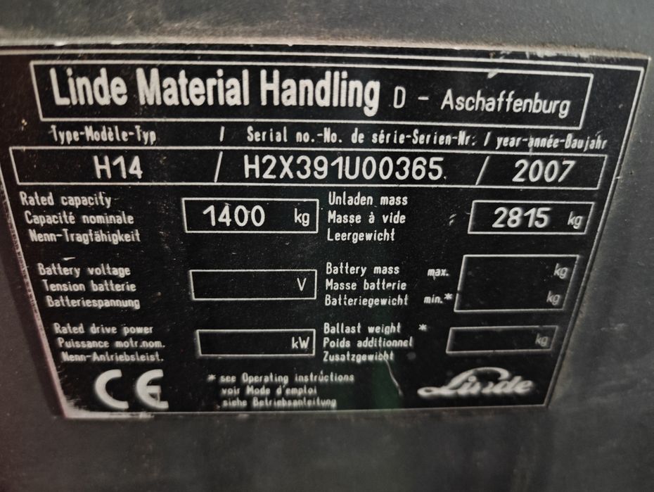 Wózek widłowy Linde H14 Lpg 1.4T Triplex 4.6m Ogrzewana Kabina
