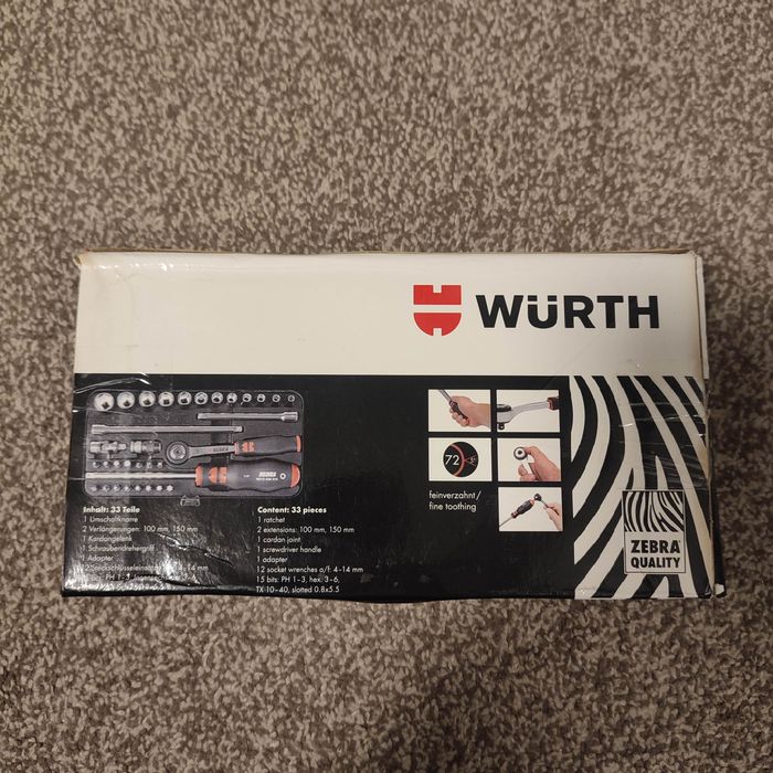 Набір головок торцевих Wurth Zebra 1/4