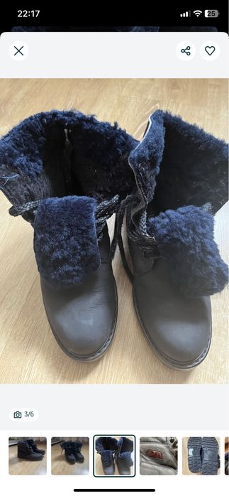 Зимові шкіряні черевички 37,5-38 р