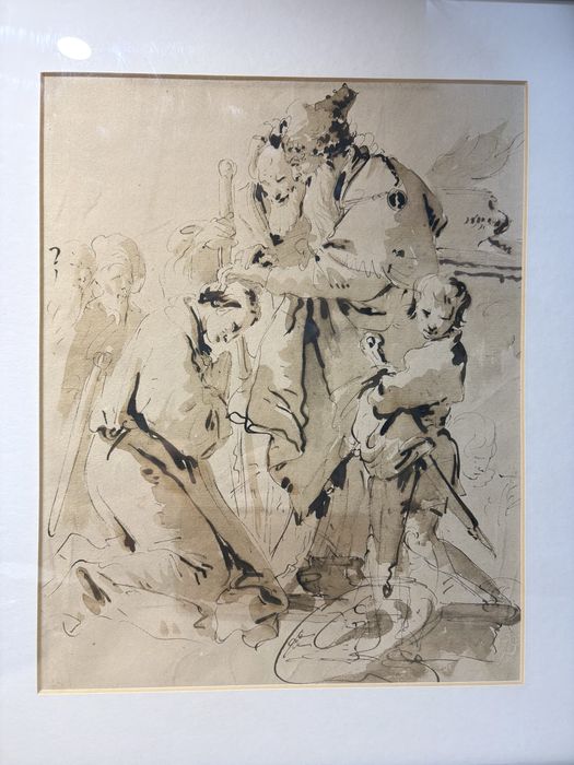Antiga gravura: Giovanni Batista Diepolo-Capriccio com a consagração..