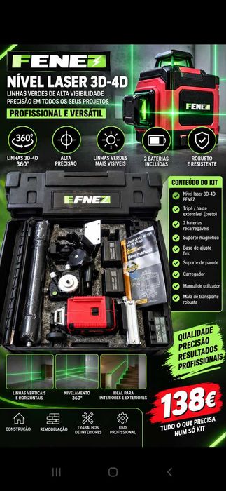 Laser Tripé Kit. 138€. Oportunidades