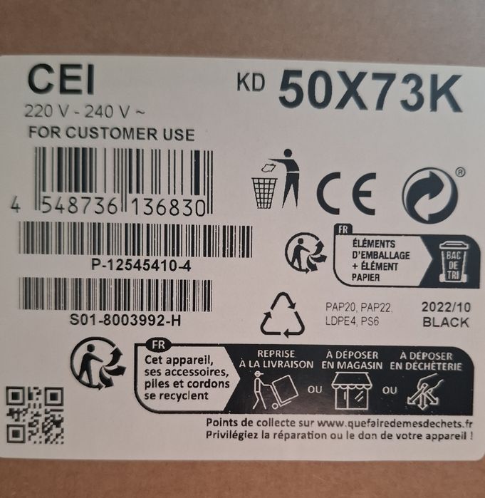 Smart TV Sony 50 cali 4K UHD HDR Android TV