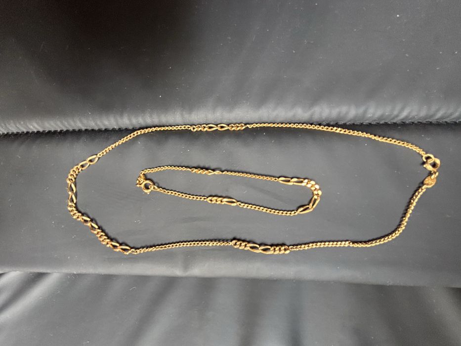 Conjunto colar e pulseira banhado a ouro para senhora ZRC