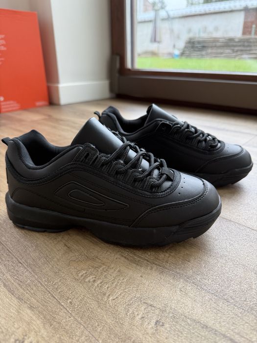 Buty Damskie Sneakersy Sportowe Czarne Platforma • Rozm. Eu 38 - 24 cm • Szybka Wysyłka