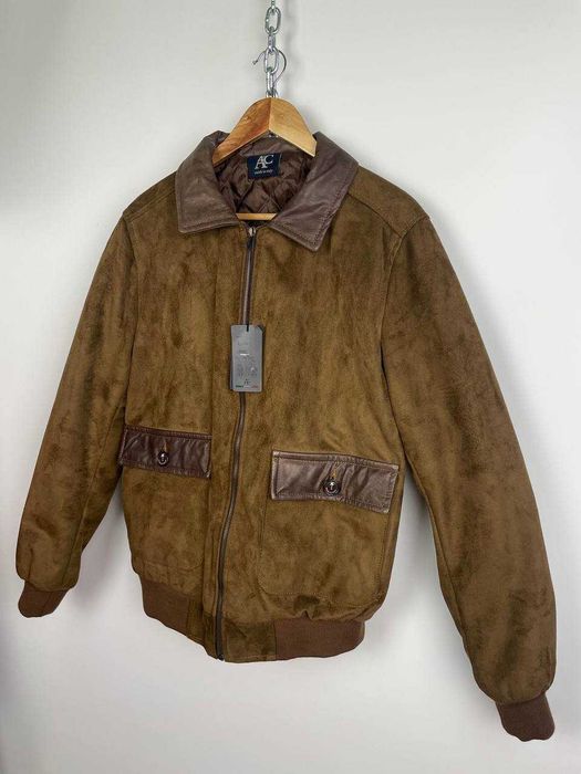 Новий чоловічий бомбер куртка зі штучної шкіри замші ac made in italy