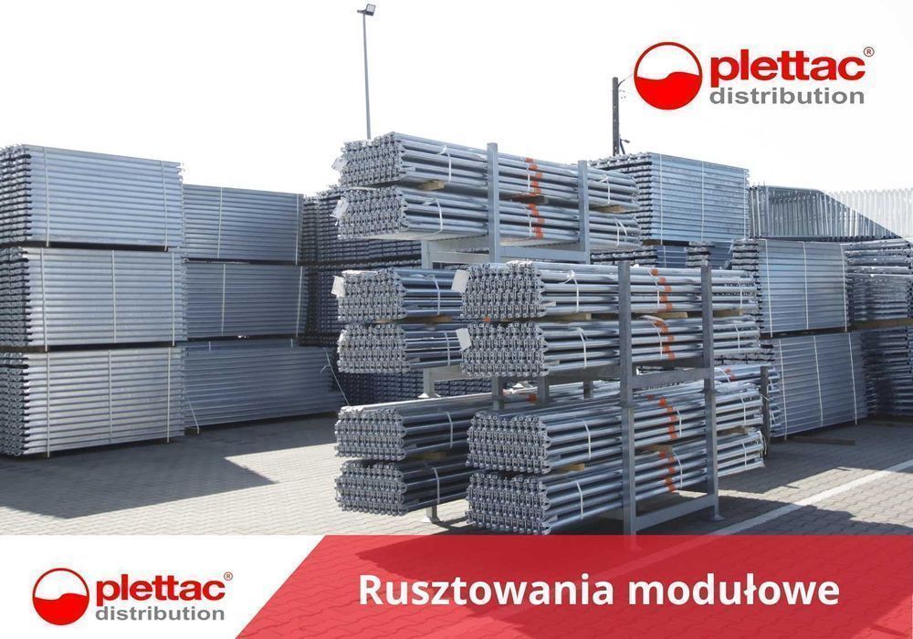 Rusztowanie Modułowe Plettac Pletak szer.60 m² wys.8m, podesty stalowe