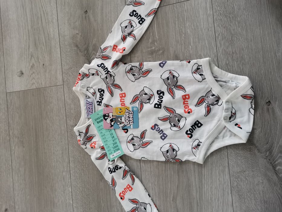 Nowe body Looney Tunes 74 długi rękaw