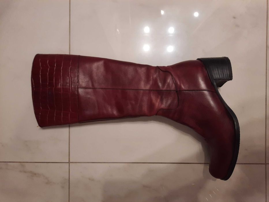 Kozaki włoskie ze skóry damskie