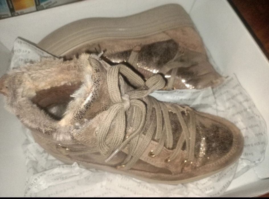 Czekoladowe botki ocieplane Sergio bardi