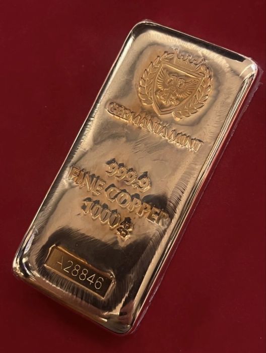 Мідна монета-слиток! GERMANIA MINT. 1000 грам (1 кг) Проба 999,9