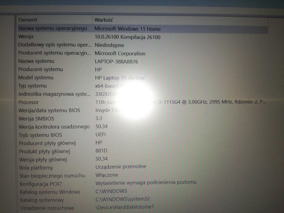 Laptop HP Intel core i3-1115g4