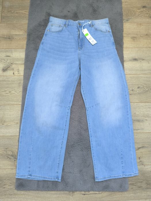 Jeansy spodnie wide leg szeroka nogawka xl