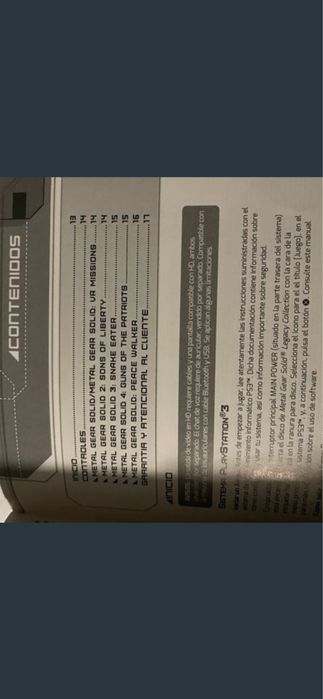 Manual jogo Ps3 Metal Gear Solid The Legacy Collection