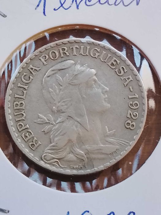 Moeda de 1 escudo de 1928, em alpaca