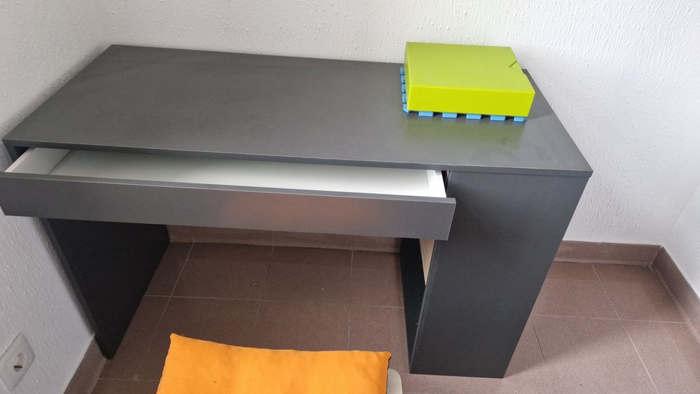 Secretária de trabalho em madeira processada cor cinza OPTIMO ESTADO