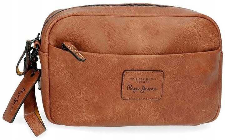 Kosmetyczka torebka saszetka brązowa z rączką Pepe Jeans