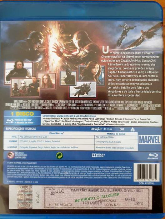 Blu-Ray Capitão América - Guerra Civil / Captain America - Civil War