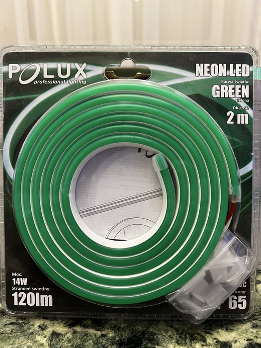 Taśma  neon led zielona  2 m Polux