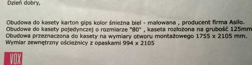 OŚCIEŻNICA ukryta do ściany murowanej ASILO - rozmiar 80