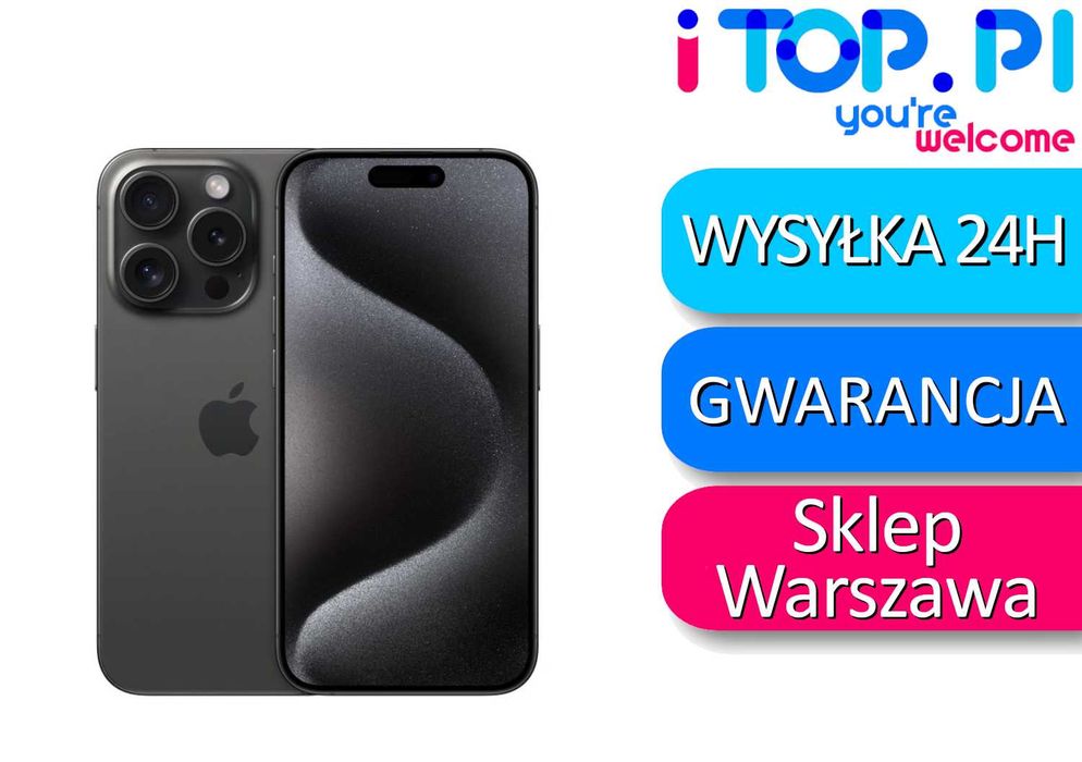 iPhone 15 Pro 512GB eSim Tytan Czarny Black Titanium I Stan Bardzo Dobry I Sklep iTop Warszawa