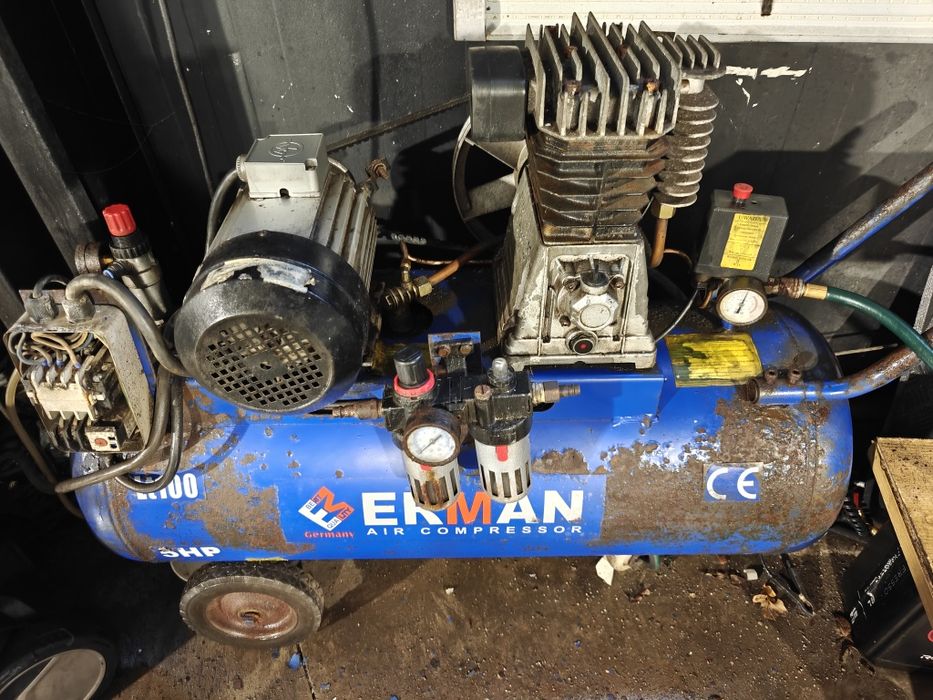 Kompresor 100l 8bar 3kW erman lt100 380v 450l/min Mocny Wrocław